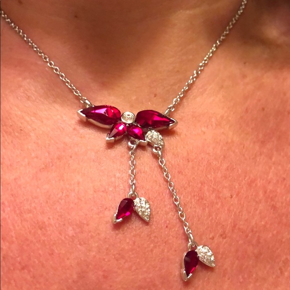 Swarovski ruby and diamond necklace. - Picture 3 of 4